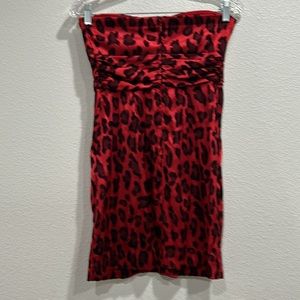 City Triangles Red Black Leopard Print Halter Mini Dress SZ Small